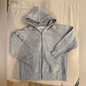 Zara Light Gray Casual Hoodie
